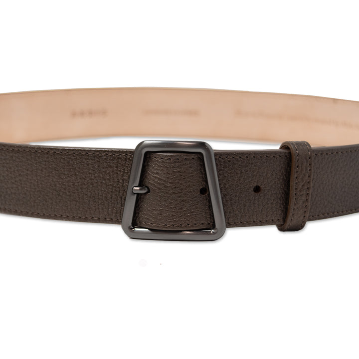 Akris Brown and Charcoal Leather Belt