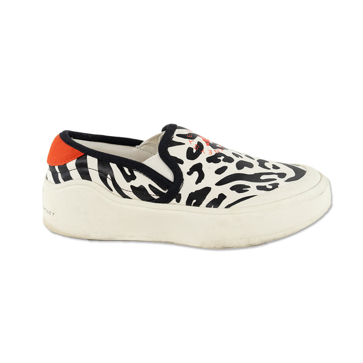 Adidas by Stella McCartney Court Leopard-Print Slip-On Sneakers