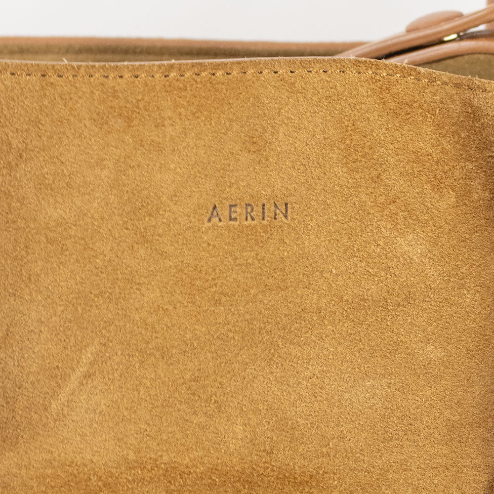 Aerin Tan Suede Mini Weekender Tote