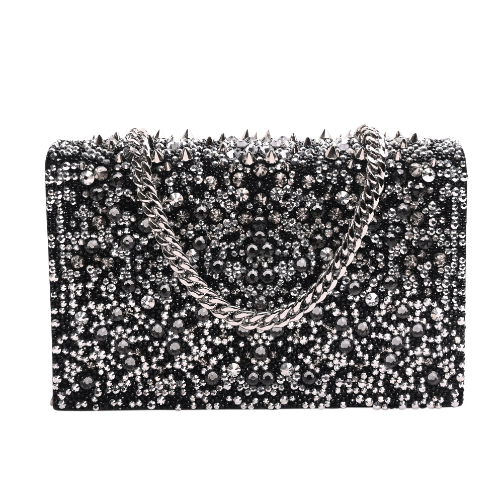 Alexander McQueen Black 
Silver Crystal Studded Skull Mini Bag