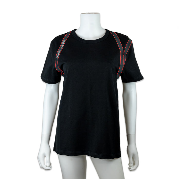 Alexander McQueen Black Short Sleeve Scoop Neck Tee