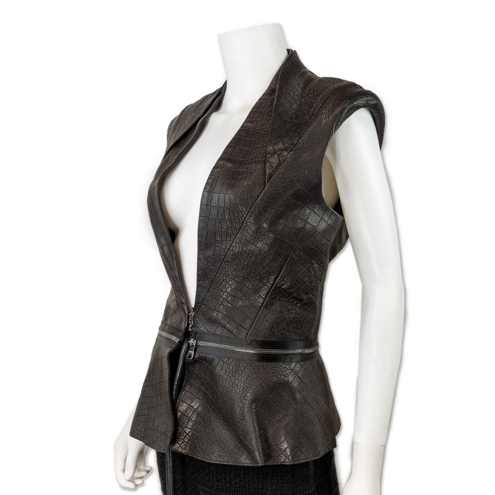 Alexis Embossed Leather Two Style Vest