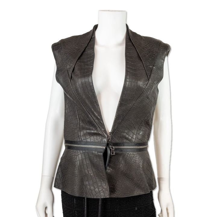 Alexis Embossed Leather Two Style Vest