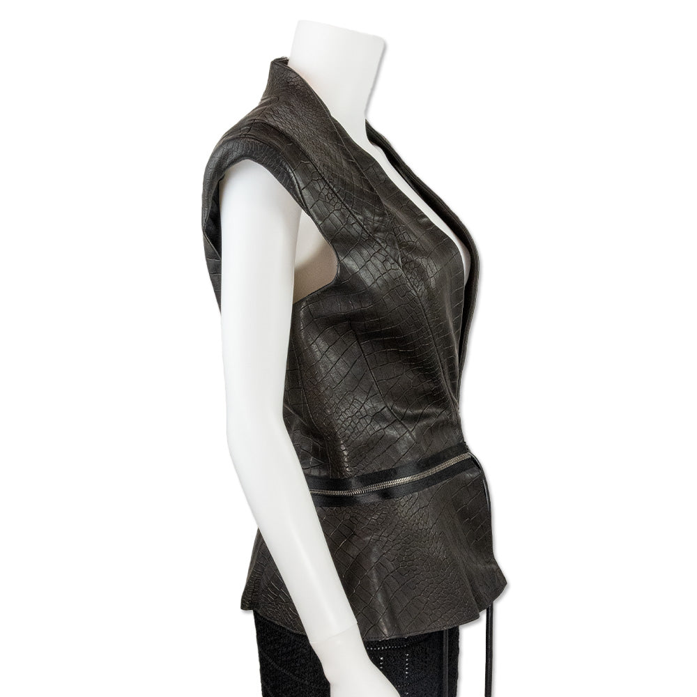 Alexis Embossed Leather Two Style Vest