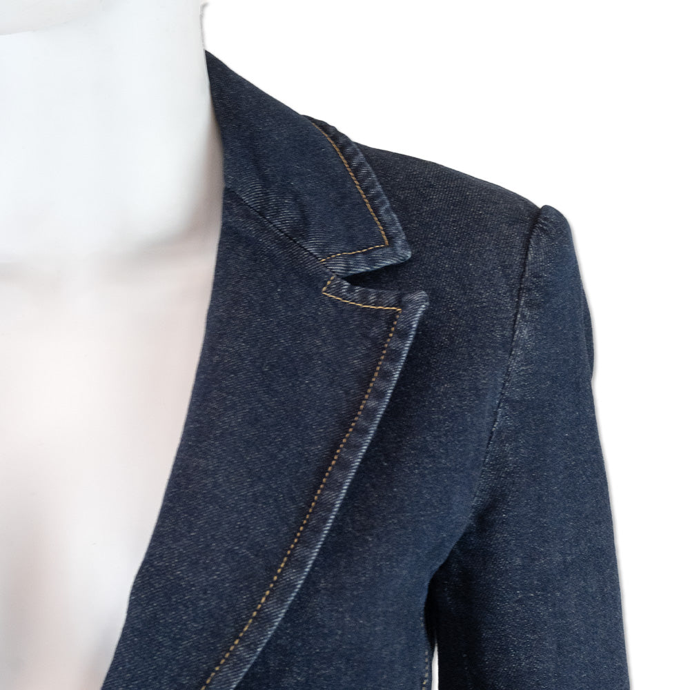 Alice + Olivia Macey Fitted Denim Blazer