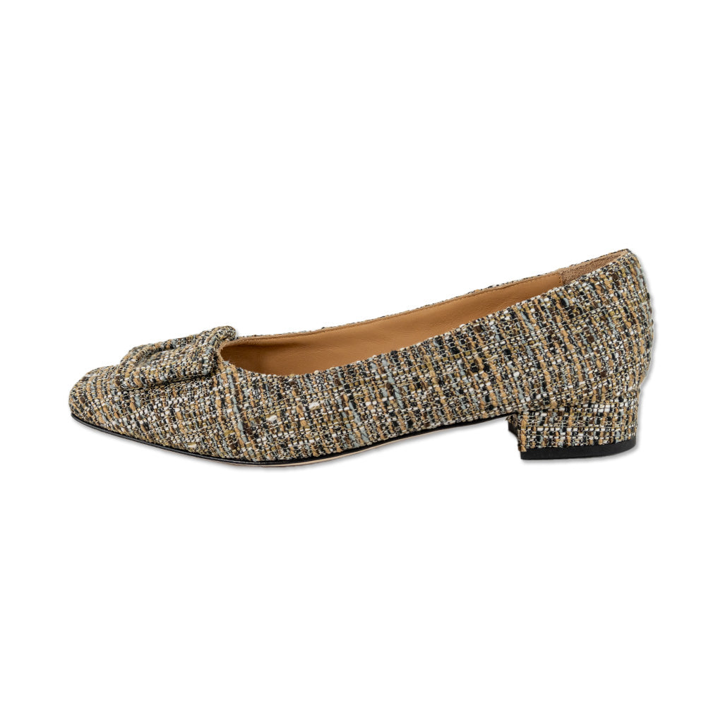 Ann Mashburn Brown Tweed Buckle Shoe