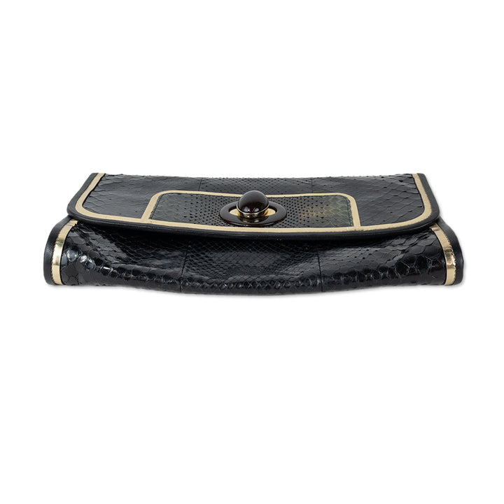 Anya Hindmarch Snake Skin and Gold Clutch