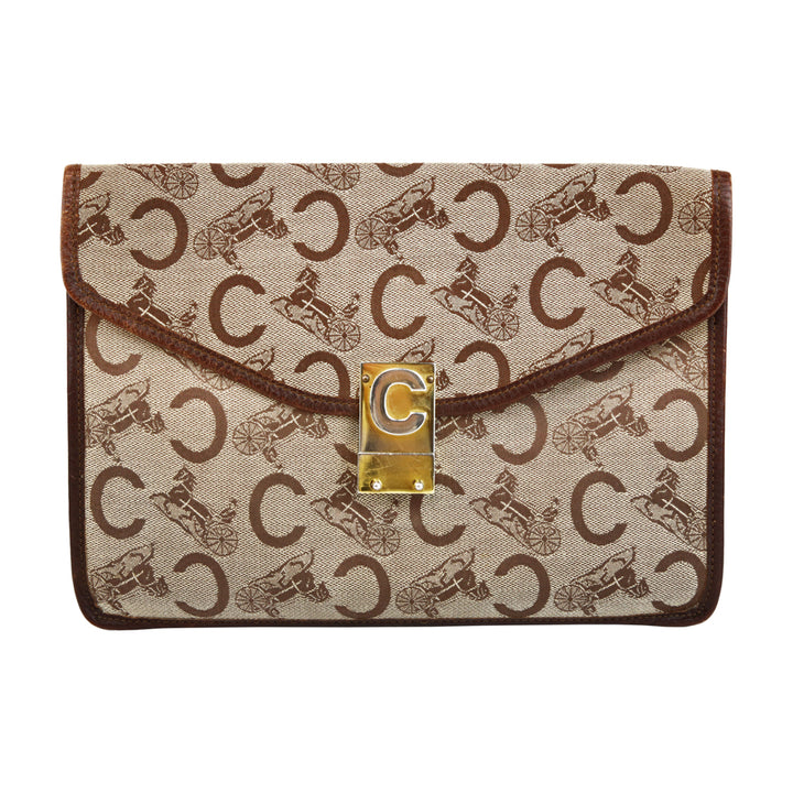 Celine Monogram Canvas Vintage Envelope Clutch