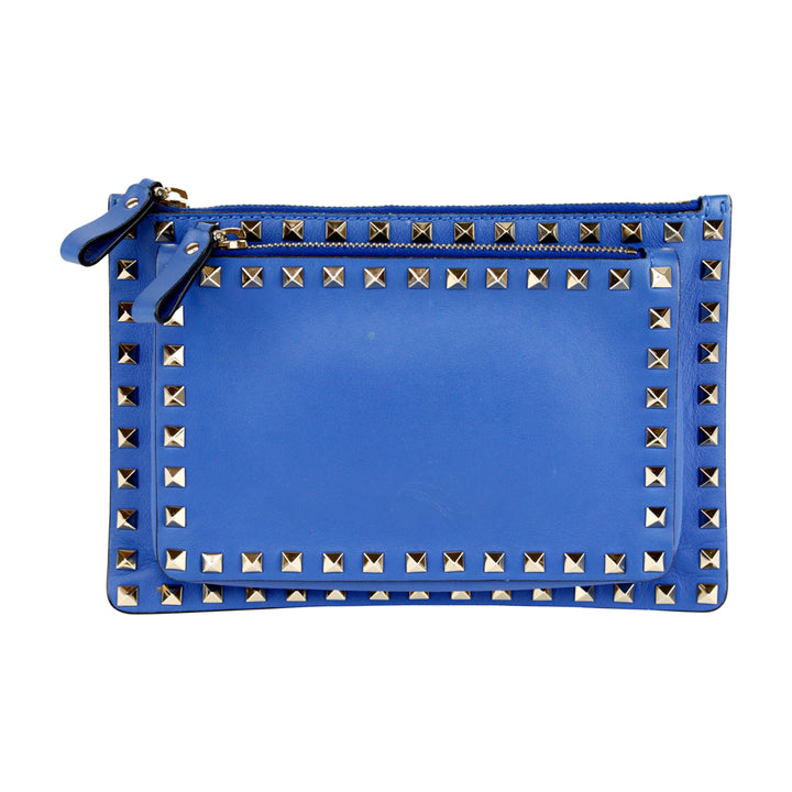 Valentino Blue Leather Rockstud Crossbody Bag