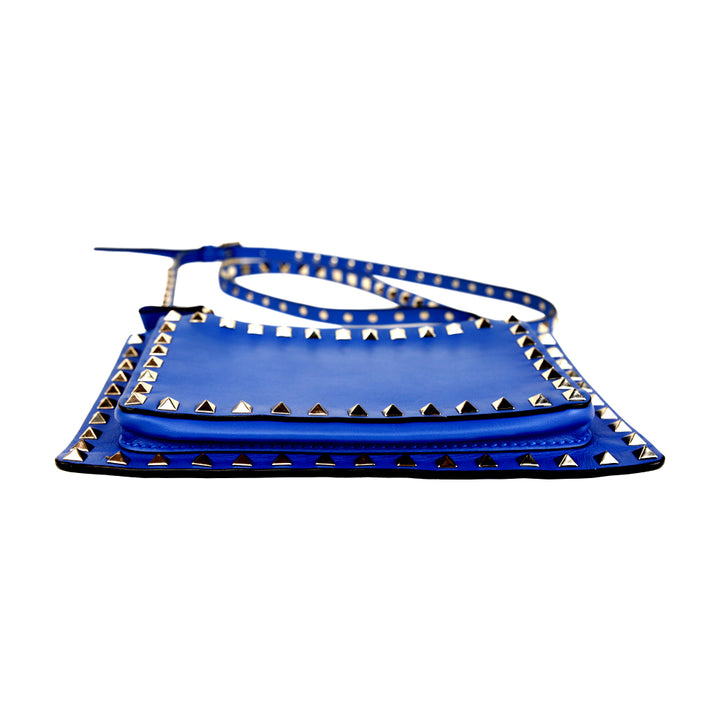 Valentino Blue Leather Rockstud Crossbody Bag