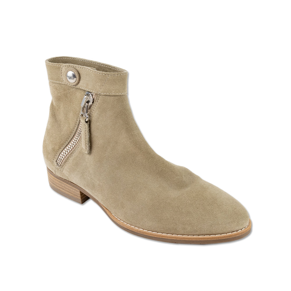 Aquatalia Pointed Toe Beige Suede Ankle Boot