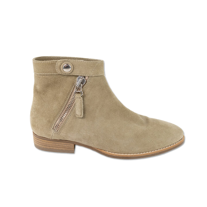 Aquatalia Pointed Toe Beige Suede Ankle Boot