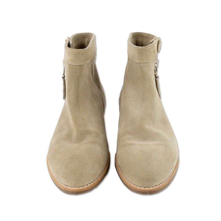 Aquatalia Pointed Toe Beige Suede Ankle Boot