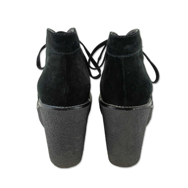 Aquatalia Vianna Black Suede Wedge Booties