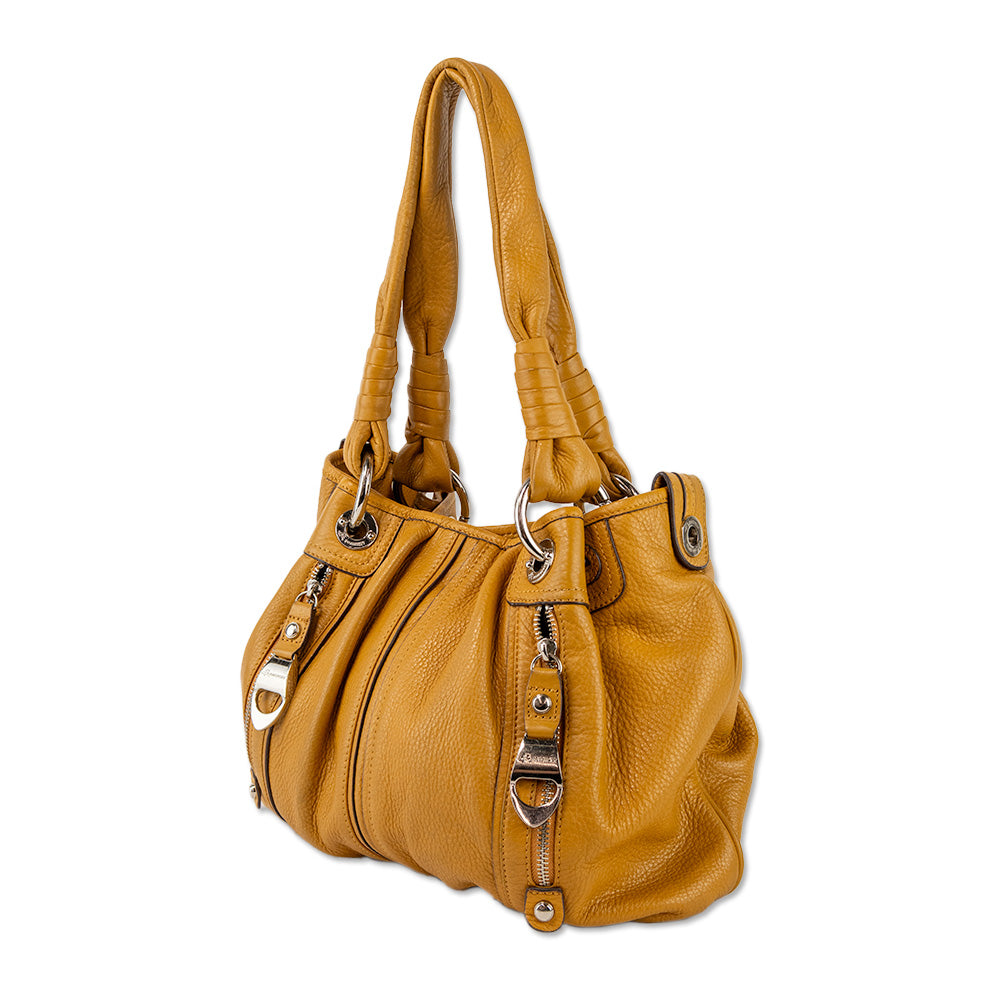 B. Makowsky Durango Mustard Yellow Leather Tote