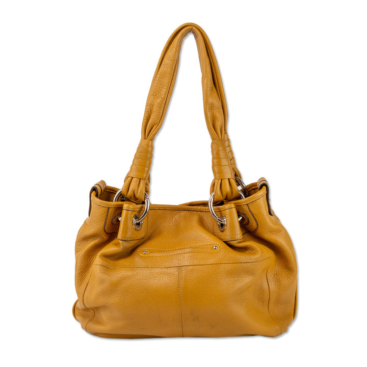 B. Makowsky Durango Mustard Yellow Leather Tote