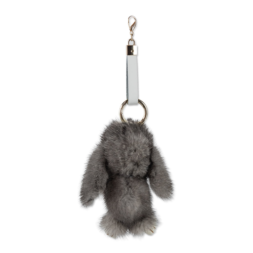 Sable Fur Gray Rabbit Keychain