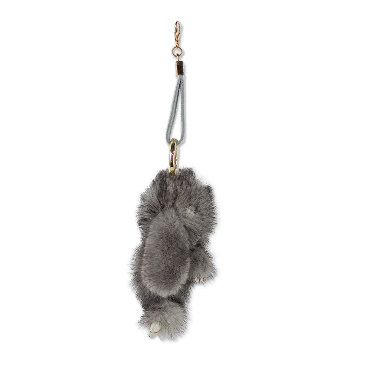 Sable Fur Gray Rabbit Keychain