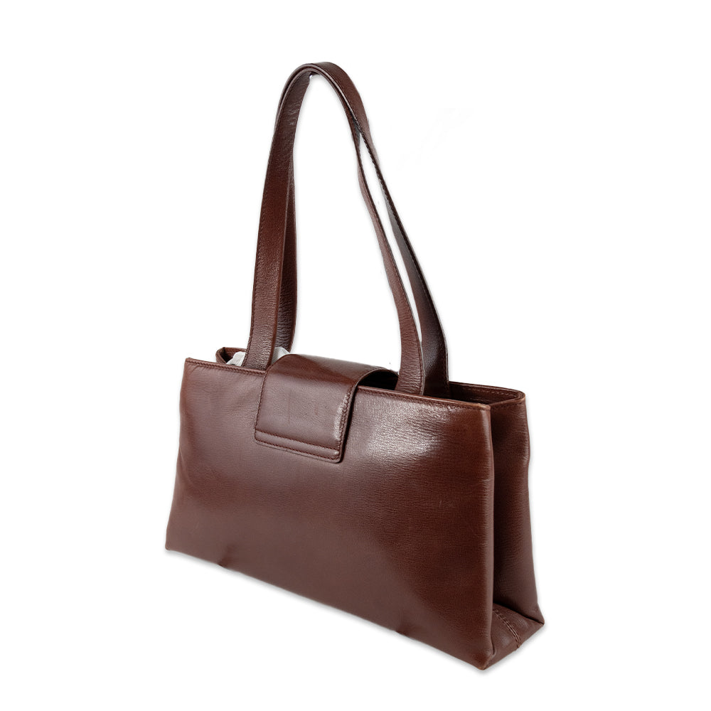 BVLGARI Brown Leather Shoulder Bag