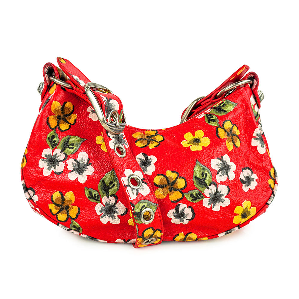 Balenciaga Le Cagole XS Floral Print Shoulder Bag