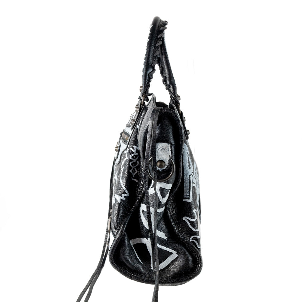 Balenciaga Motocross Graffiti Classic City Bag