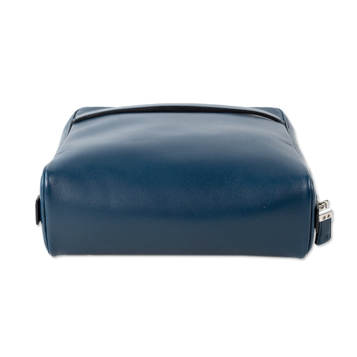 Bally Square Teal Leather Clutch