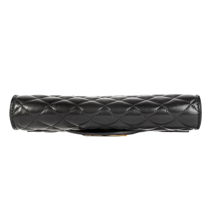 Balmain Black Quilted Leather Clutch