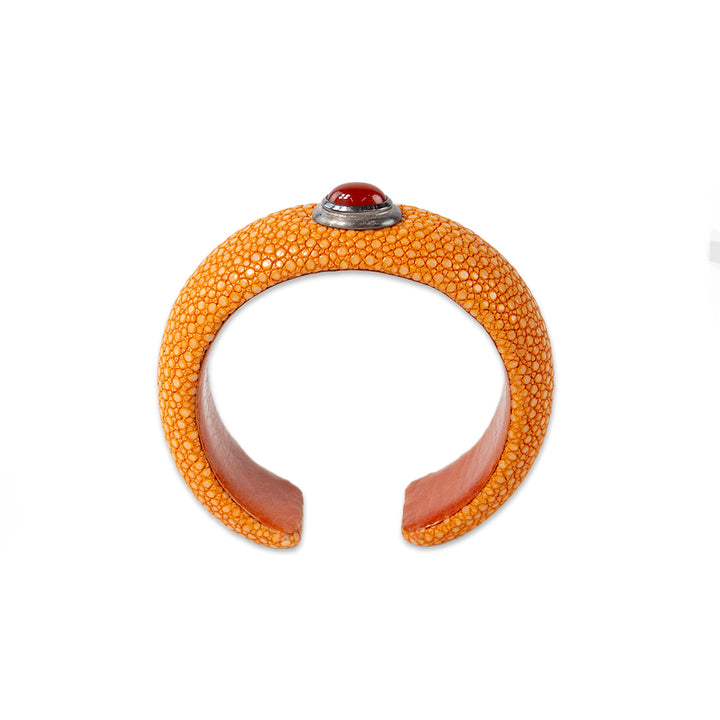 Bastian Orange Stingray Bangle with Red Stone