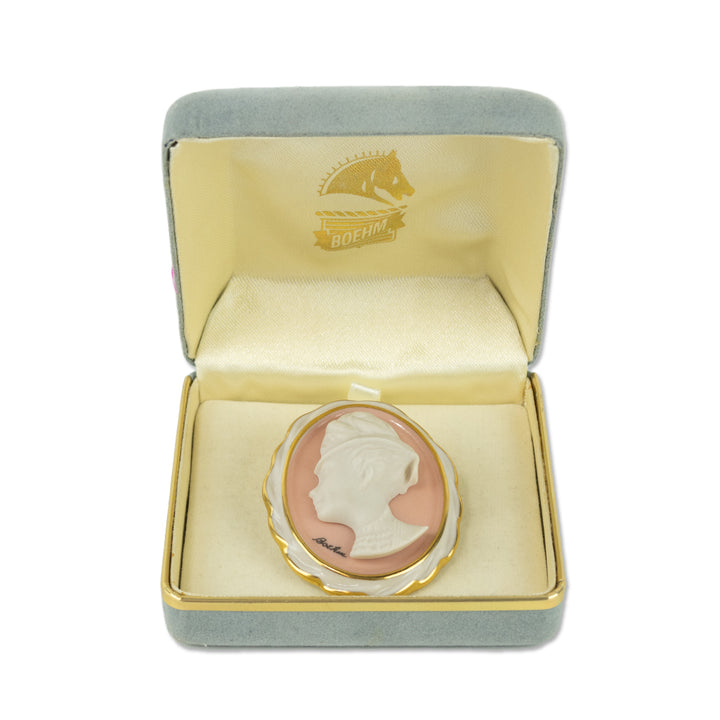 Boehm Pink Porcelain Cameo Brooch