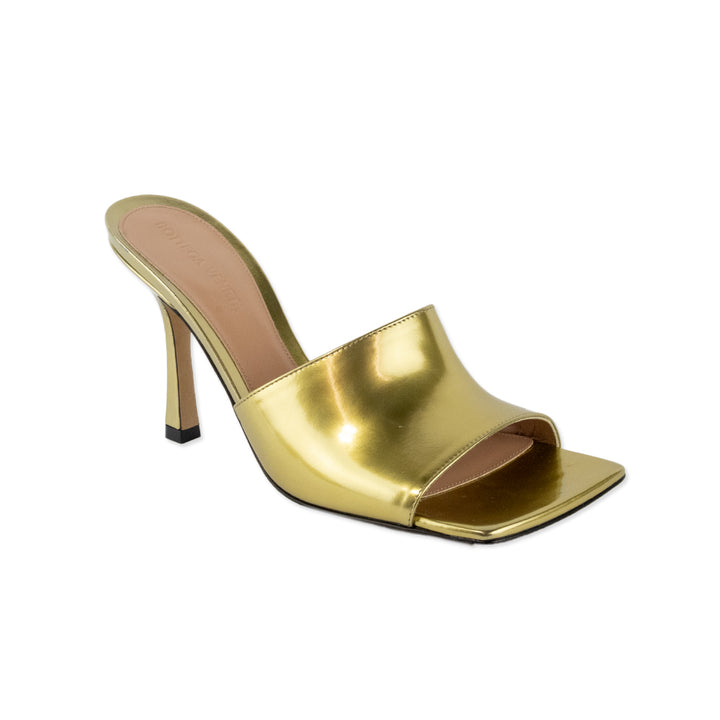 Bottega Veneta Gold Leather Stretch Mule