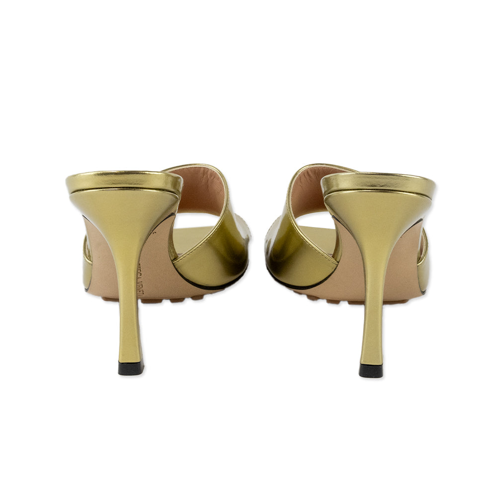 Bottega Veneta Gold Leather Stretch Mule