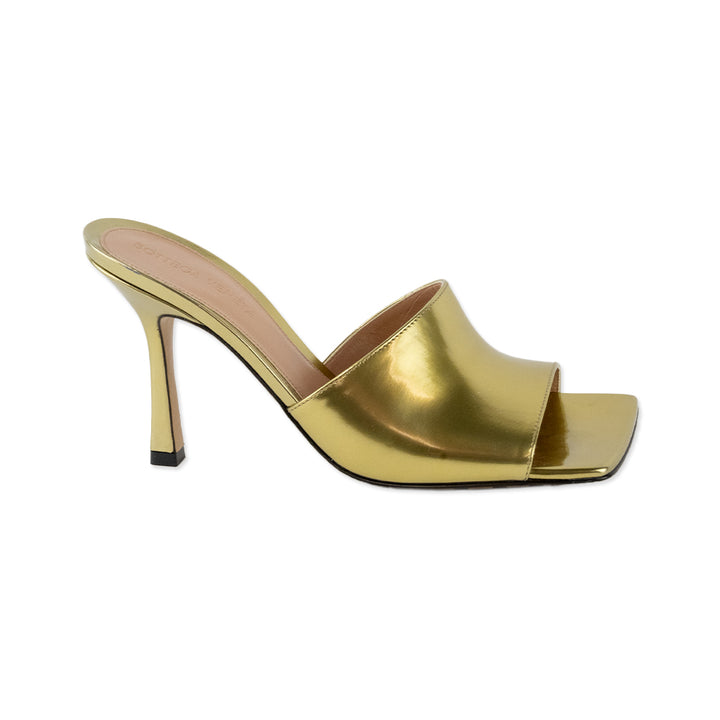 Bottega Veneta Gold Leather Stretch Mule