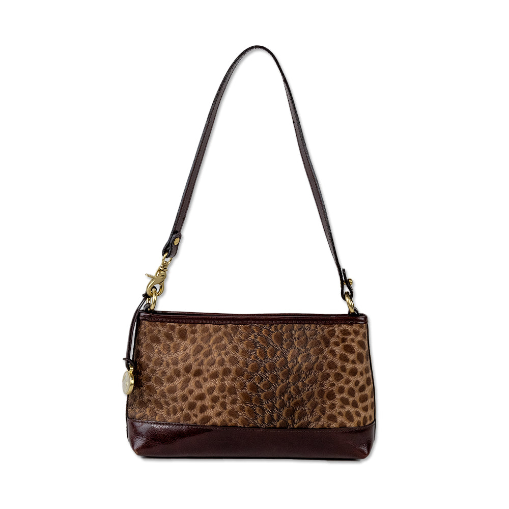 Brahmin Printed Brown Leather Shoulder Bag