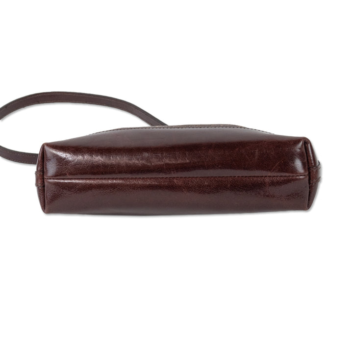 Brahmin Printed Brown Leather Shoulder Bag