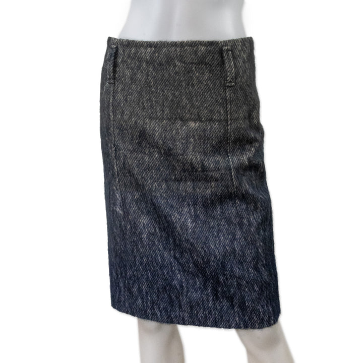 Brunello Cucinelli Blue Ombre Mohair Midi Skirt