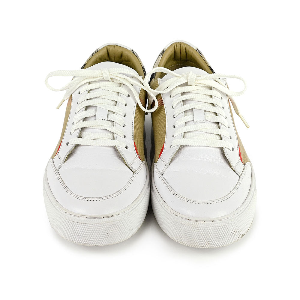 Burberry House Check White Leather Sneakers