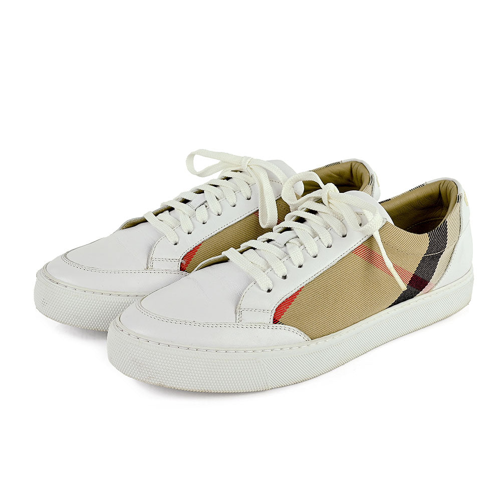 Burberry House Check White Leather Sneakers