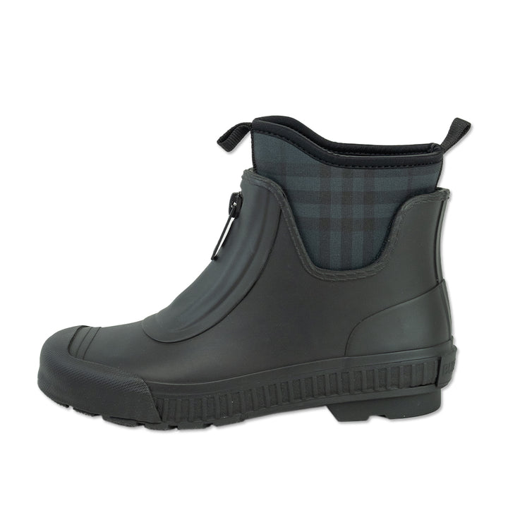 Burberry Black Check Neoprene and Rubber Low High Rain Boots