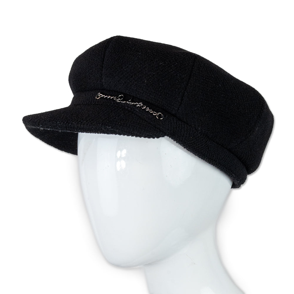 Burberry Black Wool Newsboy Cap