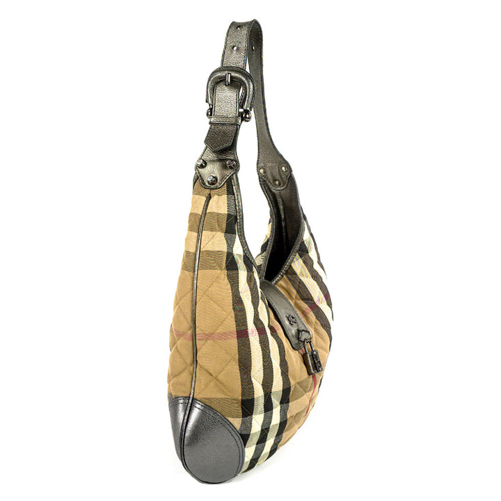 Burberry Brooke House Check Canvas Hobo Bag