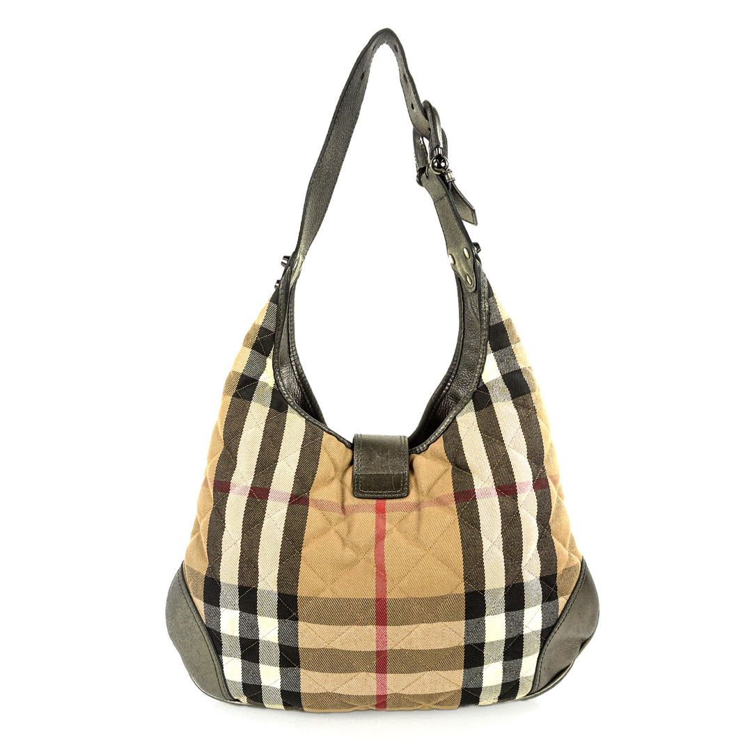 Burberry Brooke House Check Canvas Hobo Bag