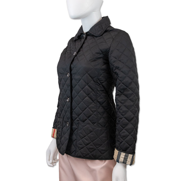 Burberry Children Black Diamond Quilted Jacket