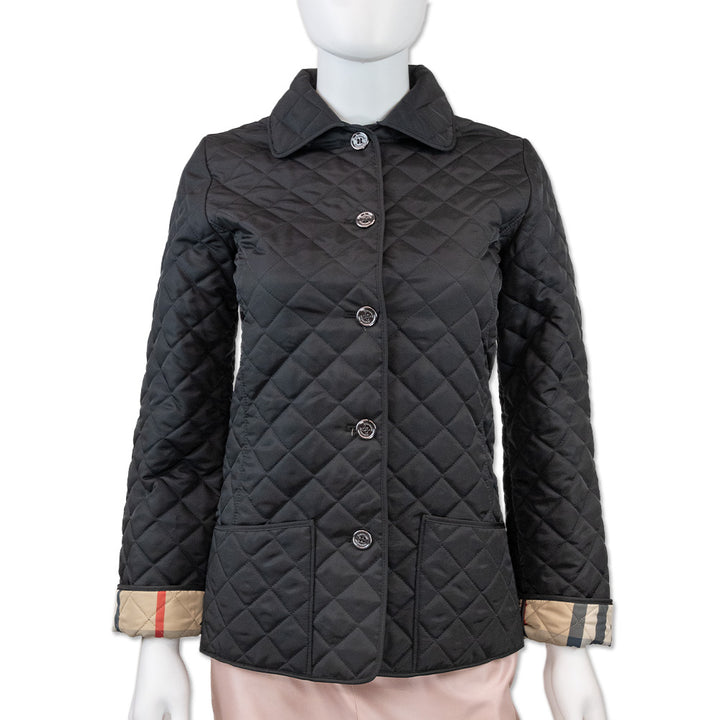 Burberry Children Black Diamond Quilted Jacket