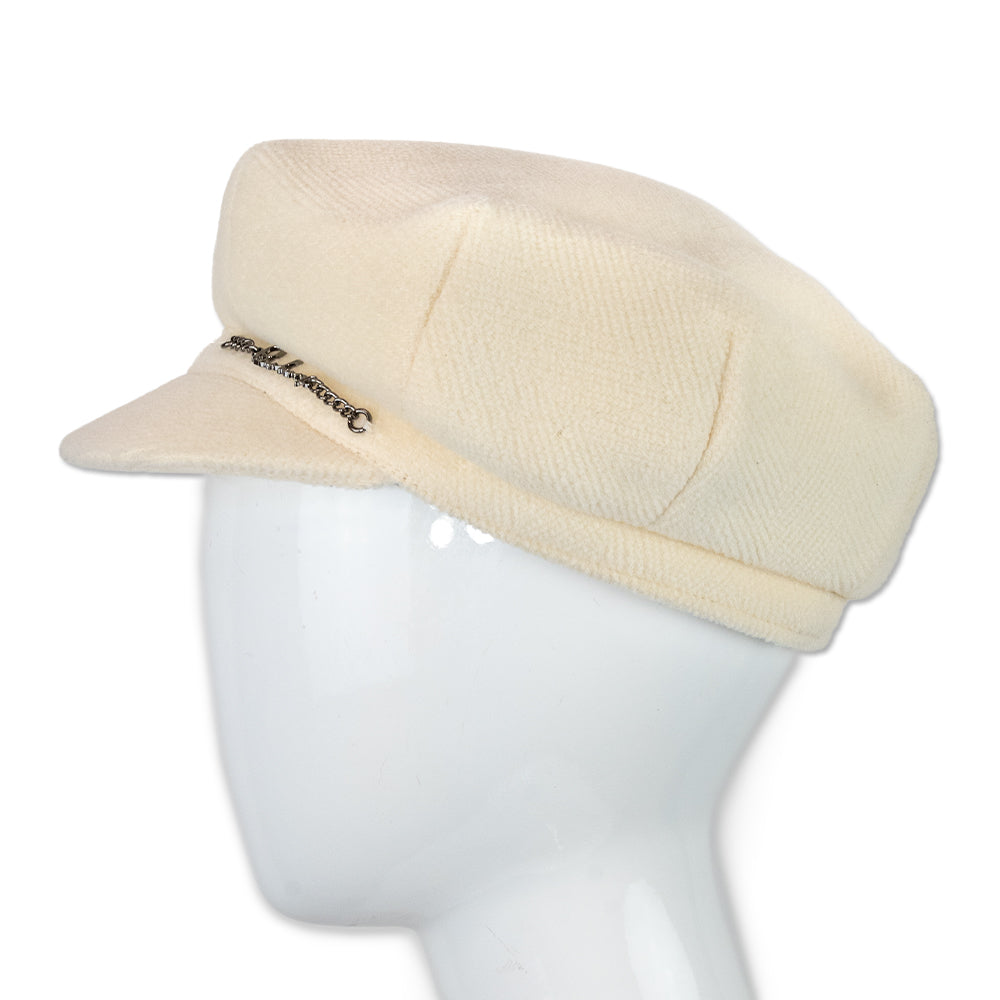 Burberry Cream Wool Newsboy Cap