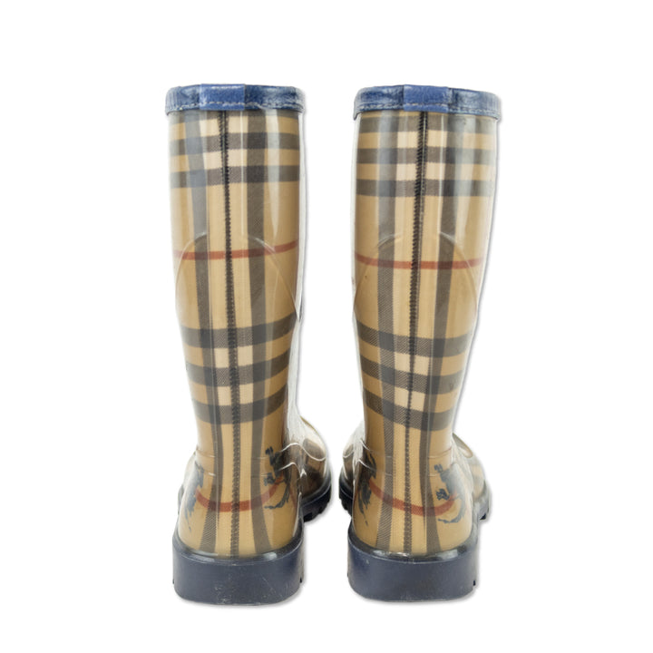 Burberry Haymarket Check Rubber Mid-Calf Rain Boots