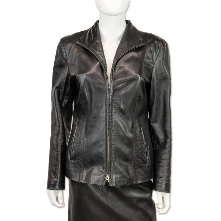 Burberry London Black Leather Biker Jacket