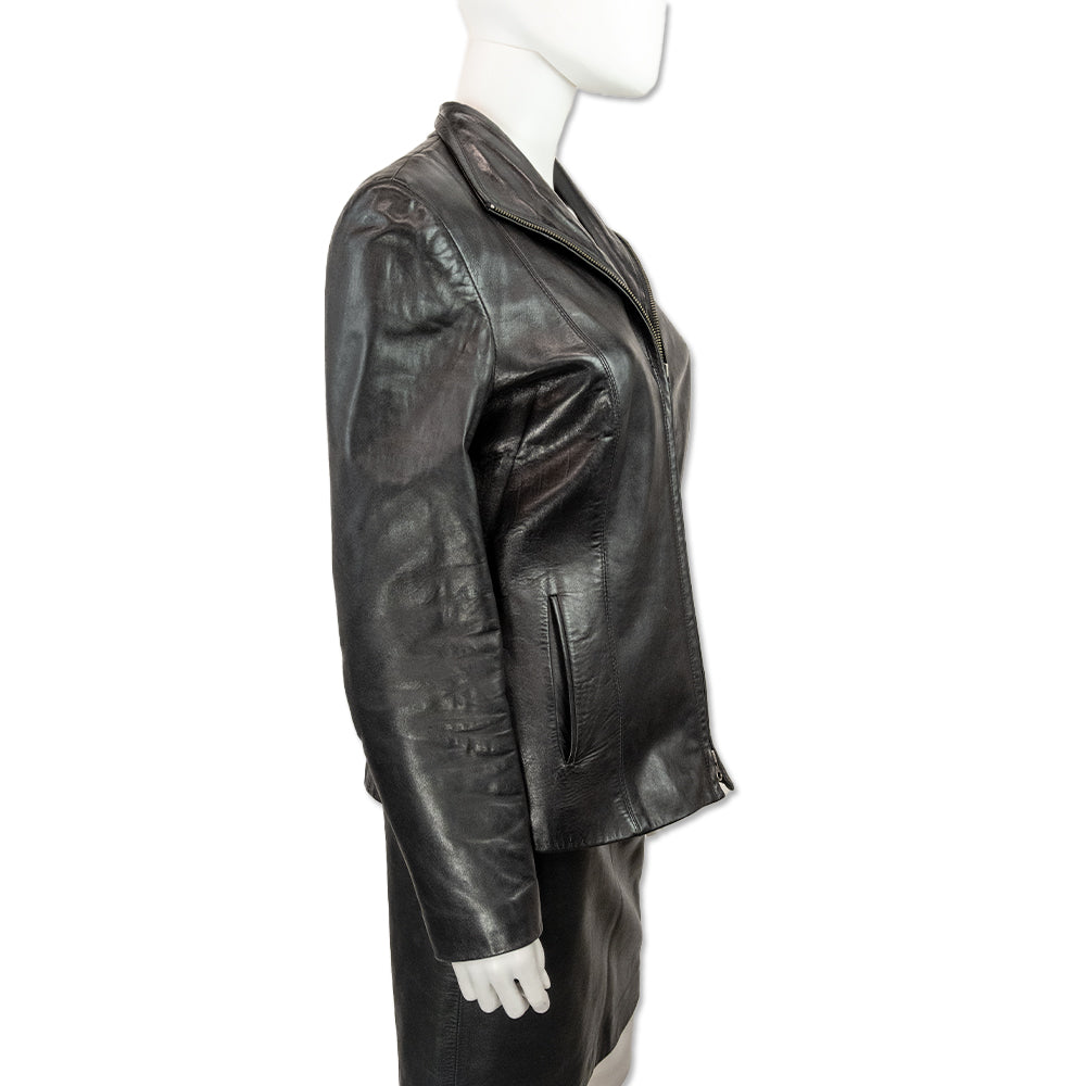 Burberry London Black Leather Biker Jacket