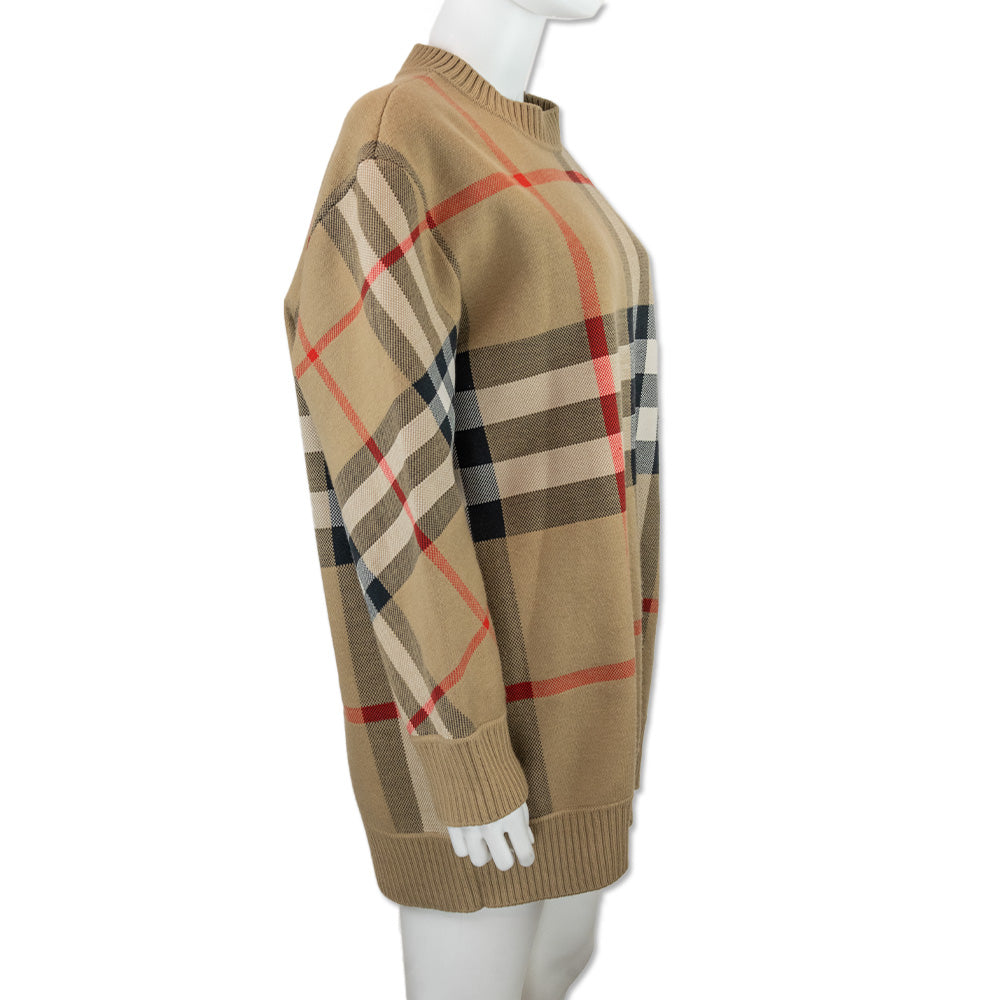 Burberry Nova Check Wool-Blend Knit Sweater