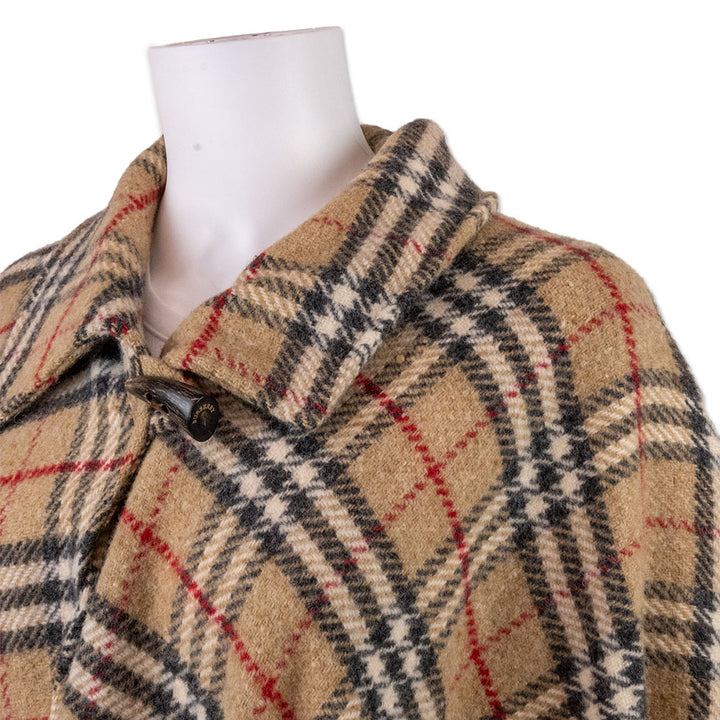 Burberry Plaid Wool Cape