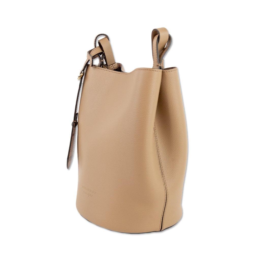 Burberry Tan Leather Lorne Bucket Bag